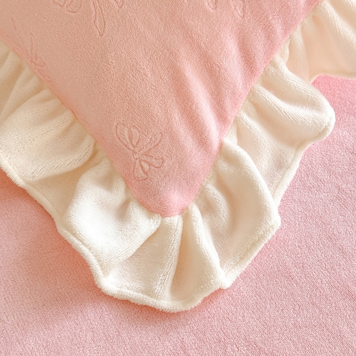 91家纺网 家纺一手货源 找家纺 （总）逸尚阁 2025新款立体雕花牛奶绒花边四件套-蝴蝶结系列