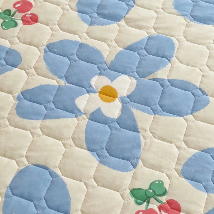 91家纺网 家纺一手货源 找家纺 小叮当家纺仓储工厂店 2025新款薄垫针织系列床护垫床垫-针织 针织蓝花