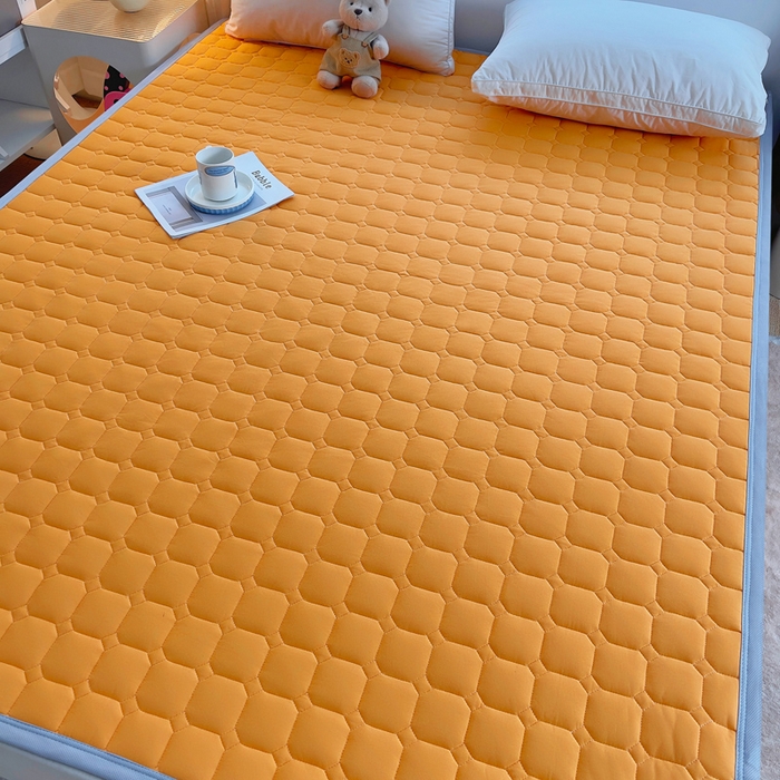 91家纺网 家纺一手货源 找家纺 小叮当家纺仓储工厂店 2025新款薄垫针织系列床护垫床垫-针织 针织橘色