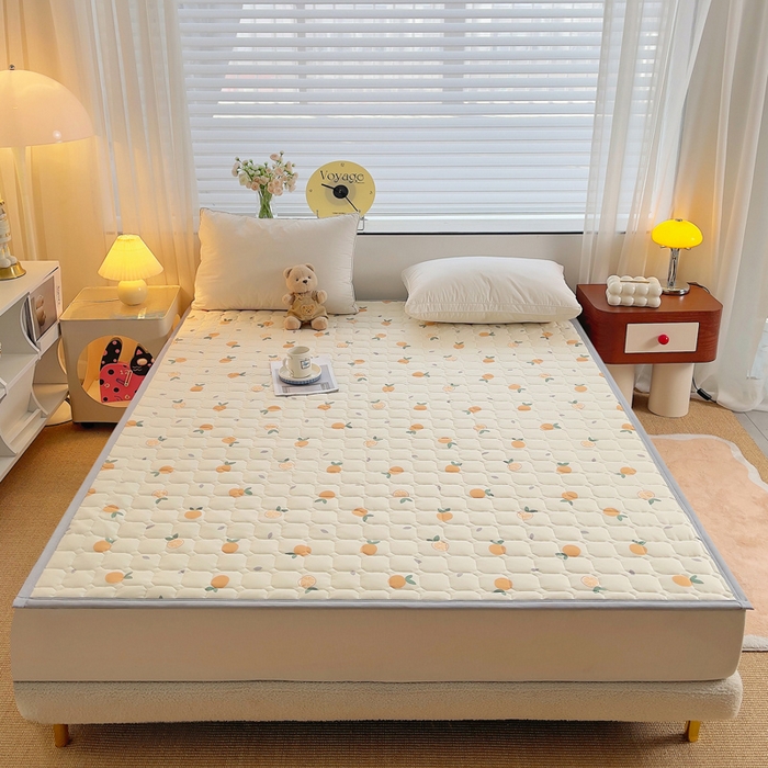 91家纺网 家纺一手货源 找家纺 小叮当家纺仓储工厂店 2025新款薄垫针织系列床护垫床垫-针织 针织桔子