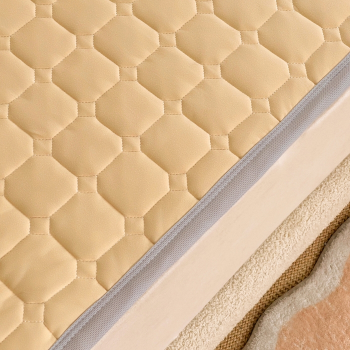 91家纺网 家纺一手货源 找家纺 小叮当家纺仓储工厂店 2025新款薄垫针织系列床护垫床垫-针织 针织驼色