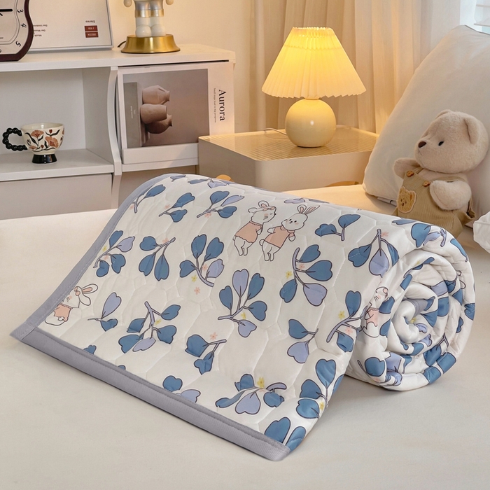 91家纺网 家纺一手货源 找家纺 小叮当家纺仓储工厂店 2025新款薄垫针织系列床护垫床垫-针织 针织兔子