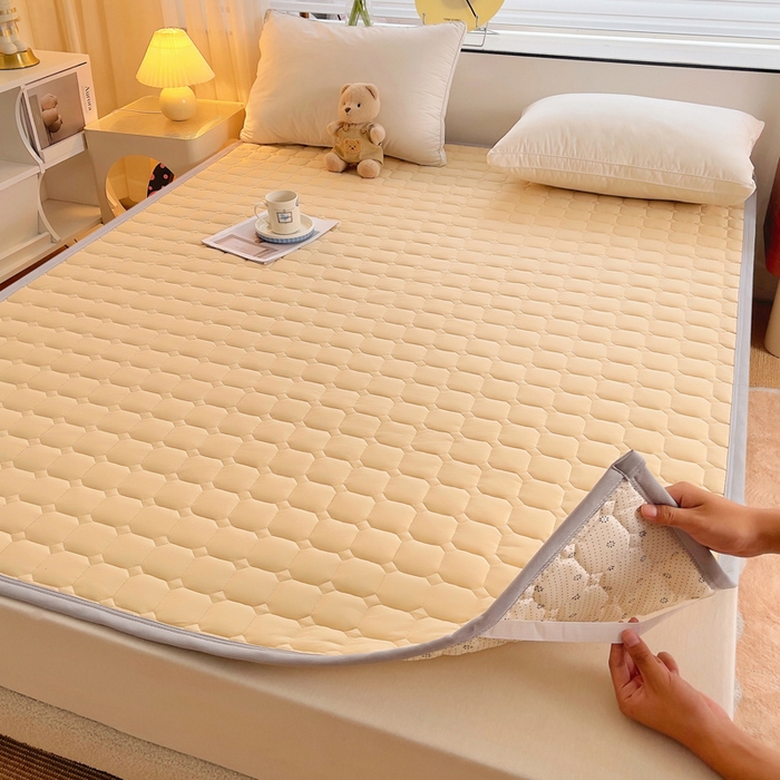 小叮当家纺仓储工厂店 2025新款薄垫针织系列床护垫床垫-针织 针织驼色