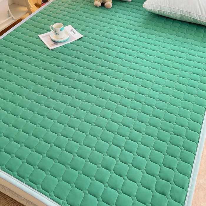 91家纺网 家纺一手货源 找家纺 小叮当家纺仓储工厂店 2025新款薄垫针织系列床护垫床垫-针织 针织苹果绿