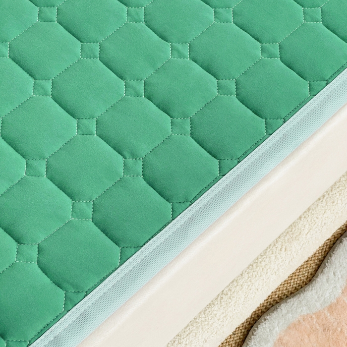 91家纺网 家纺一手货源 找家纺 小叮当家纺仓储工厂店 2025新款薄垫针织系列床护垫床垫-针织 针织苹果绿