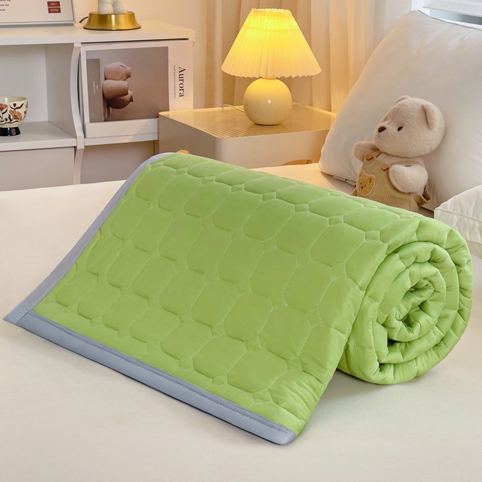 91家纺网 家纺一手货源 找家纺 小叮当家纺仓储工厂店 2025新款薄垫针织系列床护垫床垫-针织 针织果绿