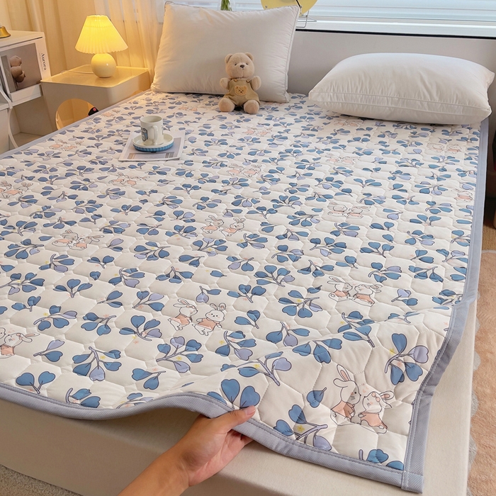 91家纺网 家纺一手货源 找家纺 小叮当家纺仓储工厂店 2025新款薄垫针织系列床护垫床垫-针织 针织兔子