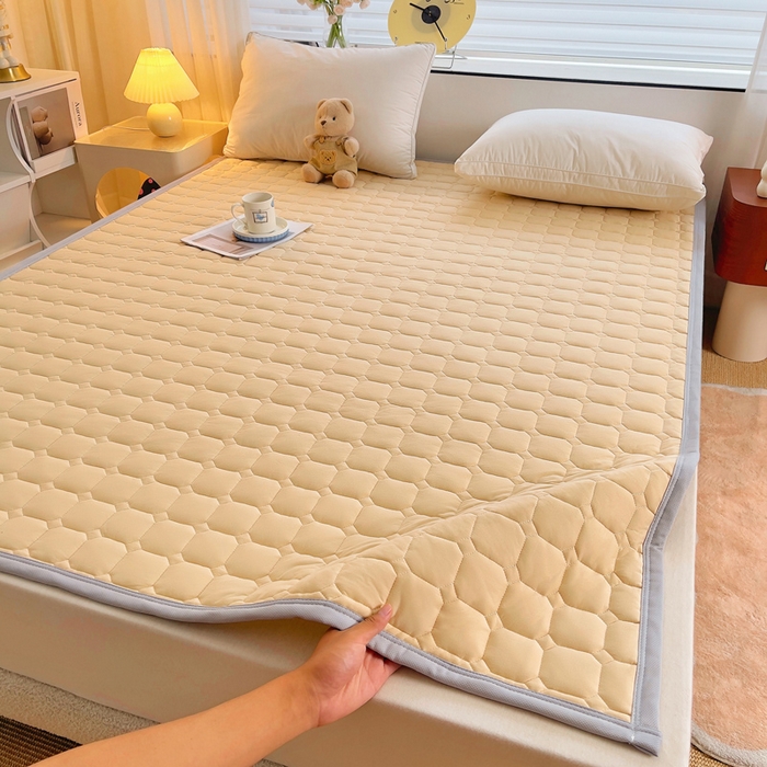 91家纺网 家纺一手货源 找家纺 小叮当家纺仓储工厂店 2025新款薄垫针织系列床护垫床垫-针织 针织驼色