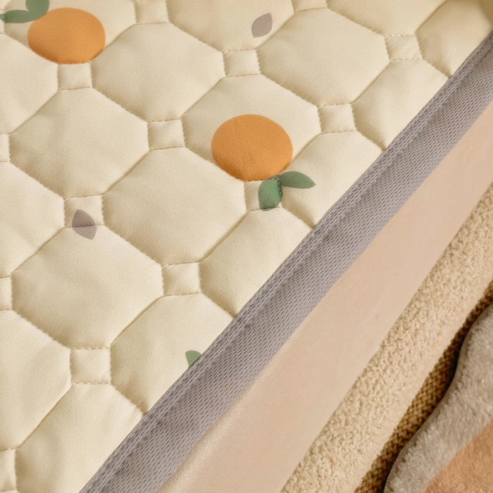 91家纺网 家纺一手货源 找家纺 小叮当家纺仓储工厂店 2025新款薄垫针织系列床护垫床垫-针织 针织桔子