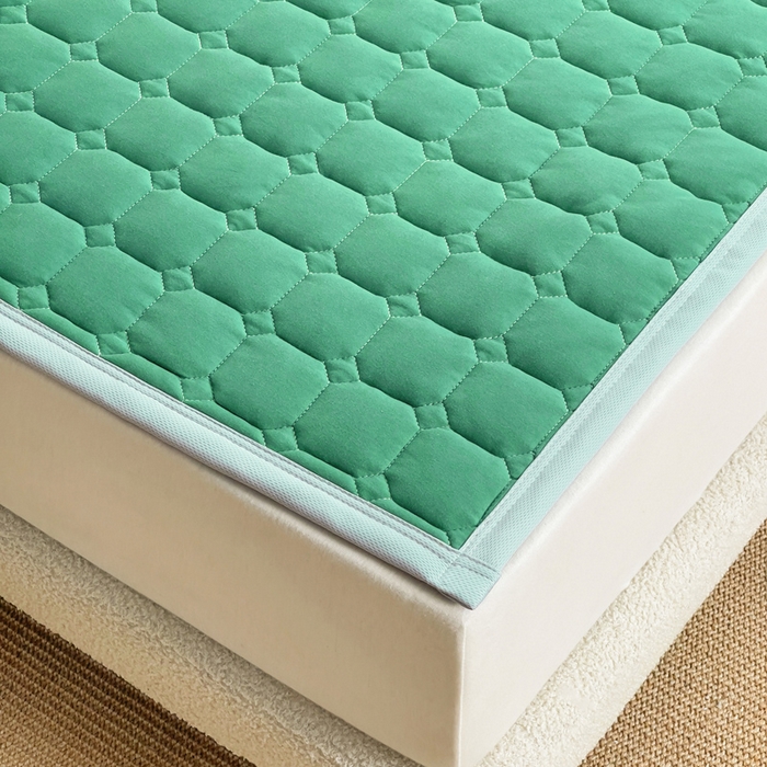 91家纺网 家纺一手货源 找家纺 小叮当家纺仓储工厂店 2025新款薄垫针织系列床护垫床垫-针织 针织苹果绿