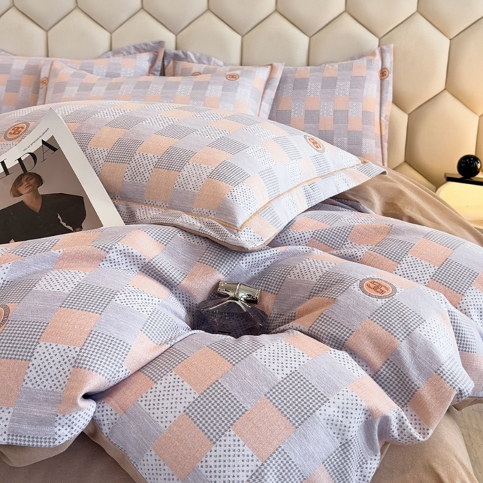 91家纺网 家纺一手货源 找家纺 雲归梦 2025新款纯棉加厚磨毛多规格磨毛四件套 阿拉斯加灰