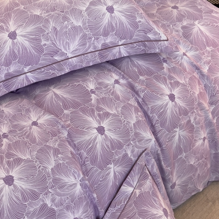 91家纺网 家纺一手货源 找家纺 雲归梦 2025新款纯棉加厚磨毛多规格磨毛四件套 浮萍紫