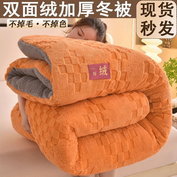 （总）小叮当家纺仓储工厂店 2025全新塔芙绒冬被加厚牛奶绒羊羔绒被子被芯