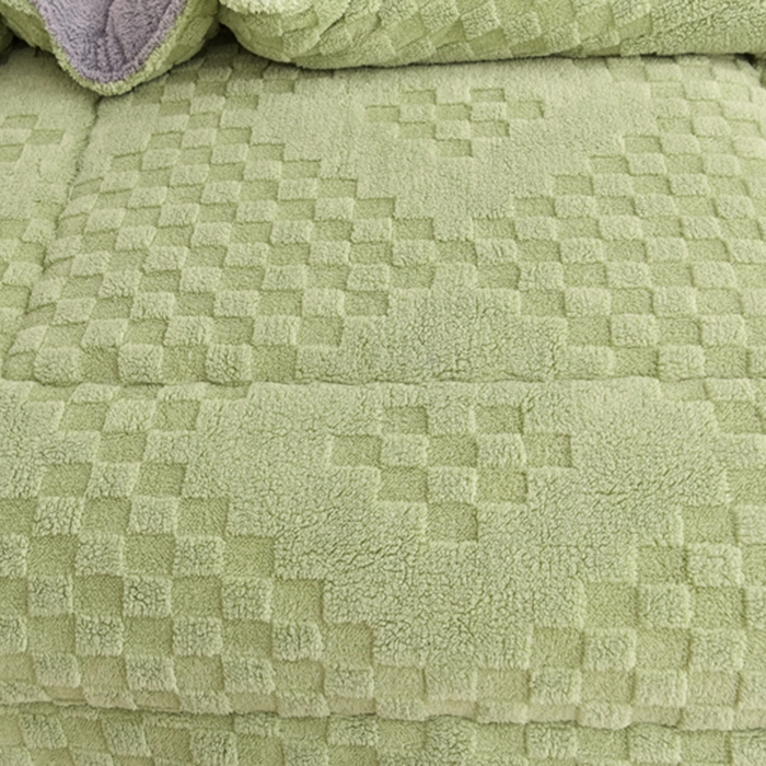 91家纺网 家纺一手货源 找家纺 小叮当家纺仓储工厂店 2025全新塔芙绒冬被加厚牛奶绒羊羔绒被子被芯 暖绒绿