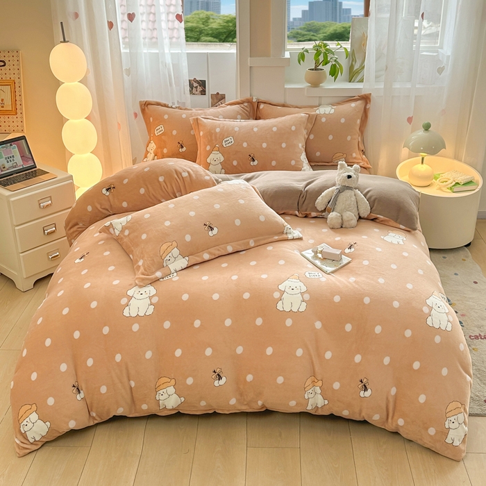 91家纺网 家纺一手货源 找家纺 （总）优姿家纺 2025新款高克重牛奶绒印花单被套