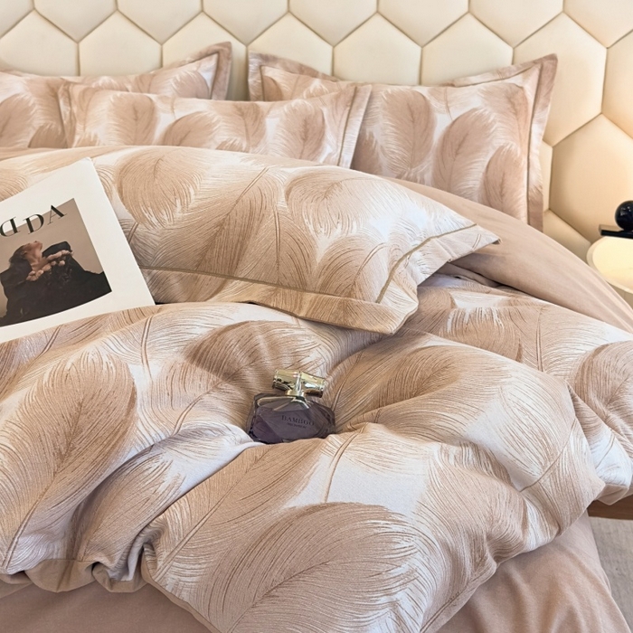 91家纺网 家纺一手货源 找家纺 雲归梦 2025新款纯棉加厚磨毛多规格磨毛四件套 闪耀咖