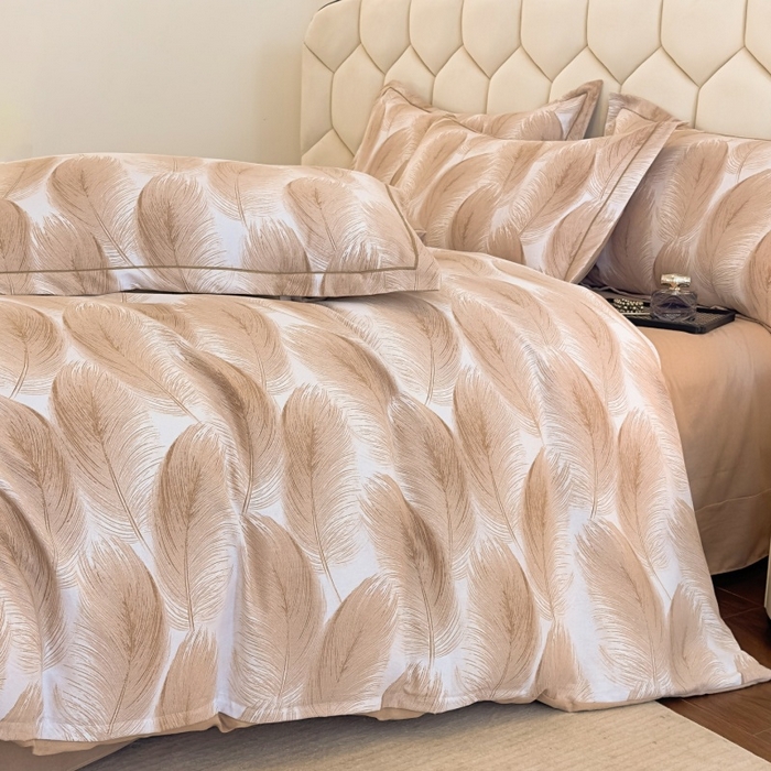 91家纺网 家纺一手货源 找家纺 雲归梦 2025新款纯棉加厚磨毛多规格磨毛四件套 闪耀咖