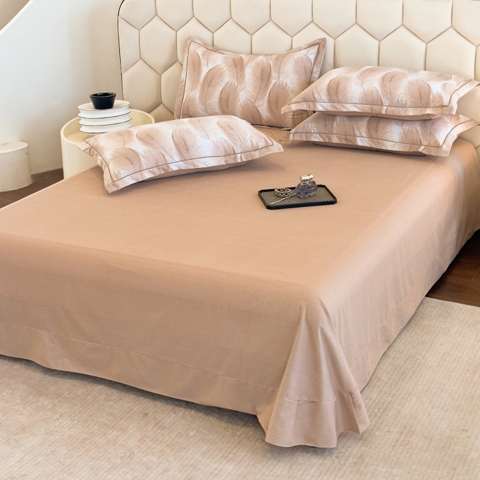 91家纺网 家纺一手货源 找家纺 雲归梦 2025新款纯棉加厚磨毛多规格磨毛四件套 闪耀咖