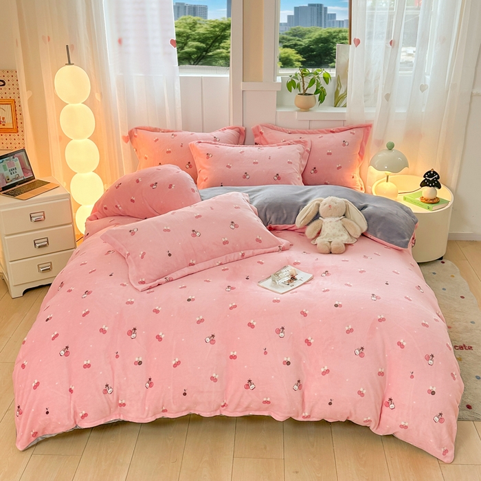 91家纺网 家纺一手货源 找家纺 （总）优姿家纺 2025新款高克重牛奶绒印花单被套