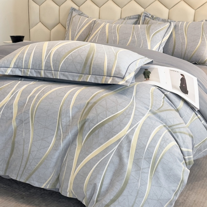 91家纺网 家纺一手货源 找家纺 雲归梦 2025新款纯棉加厚磨毛多规格磨毛四件套 岁月长河灰