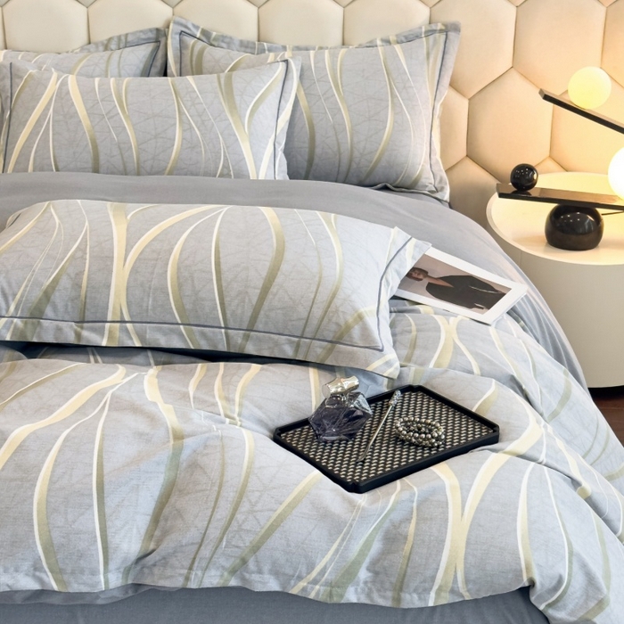 91家纺网 家纺一手货源 找家纺 雲归梦 2025新款纯棉加厚磨毛多规格磨毛四件套 岁月长河灰