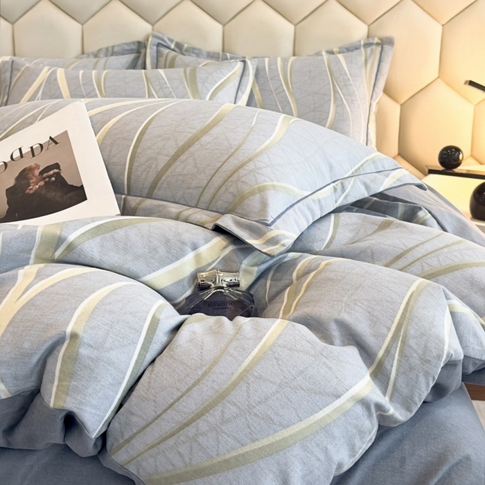 91家纺网 家纺一手货源 找家纺 雲归梦 2025新款纯棉加厚磨毛多规格磨毛四件套 岁月长河灰