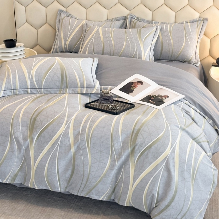 91家纺网 家纺一手货源 找家纺 雲归梦 2025新款纯棉加厚磨毛多规格磨毛四件套 岁月长河灰