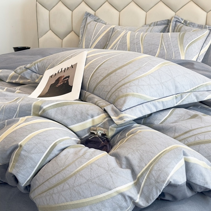 91家纺网 家纺一手货源 找家纺 雲归梦 2025新款纯棉加厚磨毛多规格磨毛四件套 岁月长河灰