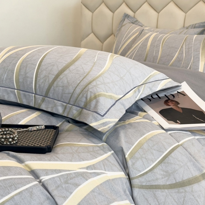 91家纺网 家纺一手货源 找家纺 雲归梦 2025新款纯棉加厚磨毛多规格磨毛四件套 岁月长河灰