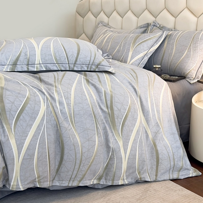 91家纺网 家纺一手货源 找家纺 雲归梦 2025新款纯棉加厚磨毛多规格磨毛四件套 岁月长河灰