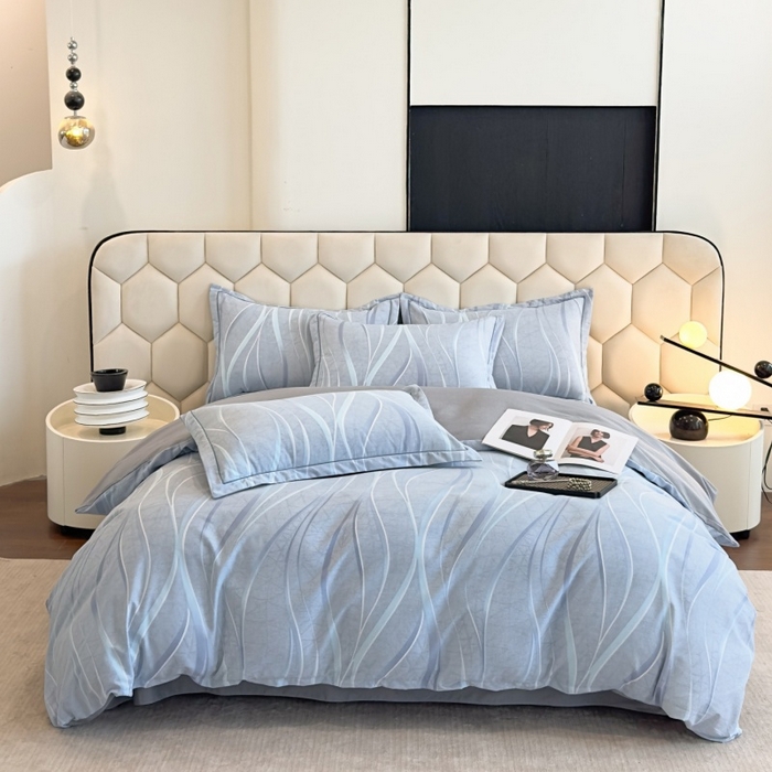 雲归梦 2025新款纯棉加厚磨毛多规格磨毛四件套 岁月长河蓝