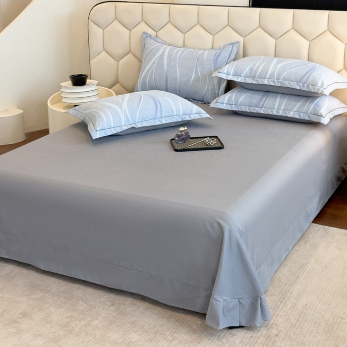 91家纺网 家纺一手货源 找家纺 雲归梦 2025新款纯棉加厚磨毛多规格磨毛四件套 岁月长河蓝