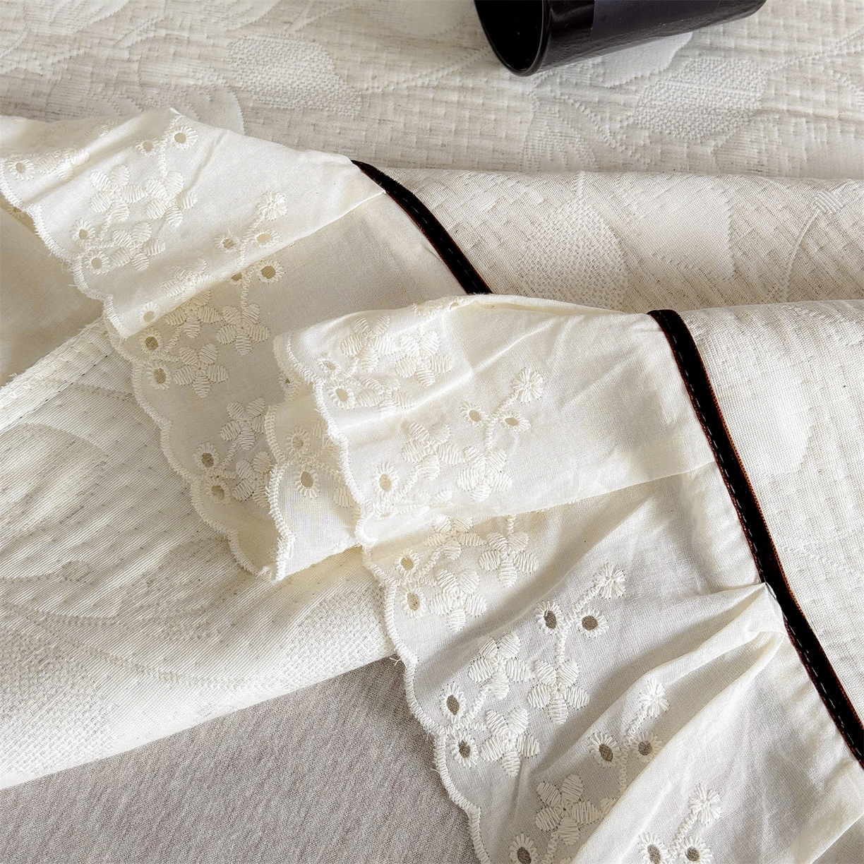 91家纺网 家纺一手货源 找家纺 （总）金鹰 2025新款A类全棉花边棉麻空气层床盖