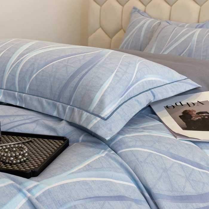 91家纺网 家纺一手货源 找家纺 雲归梦 2025新款纯棉加厚磨毛多规格磨毛四件套 岁月长河蓝