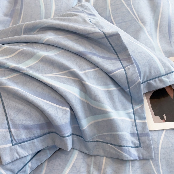 91家纺网 家纺一手货源 找家纺 雲归梦 2025新款纯棉加厚磨毛多规格磨毛四件套 岁月长河蓝