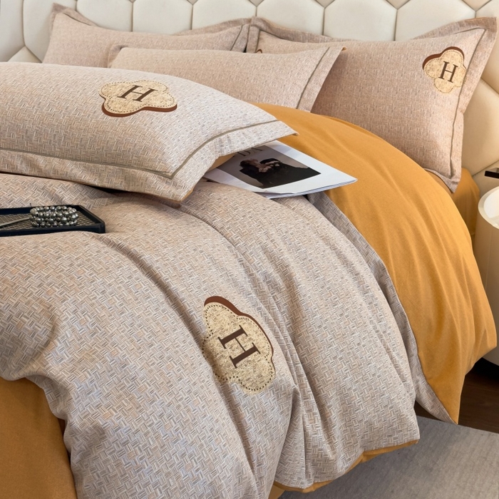 91家纺网 家纺一手货源 找家纺 雲归梦 2025新款纯棉加厚磨毛多规格磨毛四件套 唯尚咖