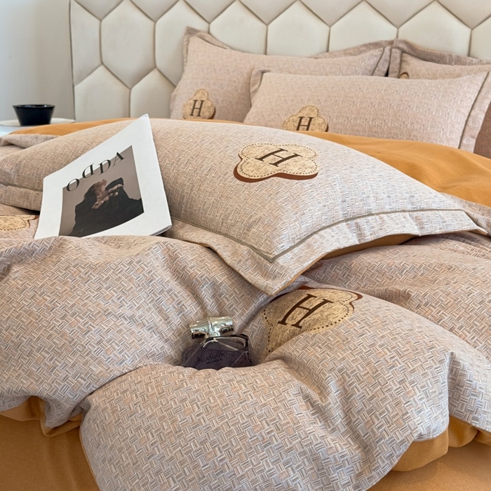 91家纺网 家纺一手货源 找家纺 雲归梦 2025新款纯棉加厚磨毛多规格磨毛四件套 唯尚咖