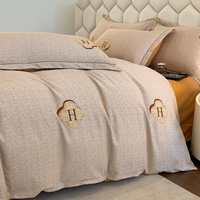 91家纺网 家纺一手货源 找家纺 雲归梦 2025新款纯棉加厚磨毛多规格磨毛四件套 唯尚咖