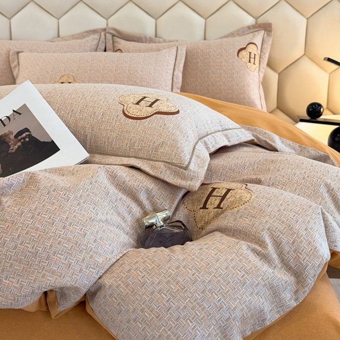 91家纺网 家纺一手货源 找家纺 雲归梦 2025新款纯棉加厚磨毛多规格磨毛四件套 唯尚咖