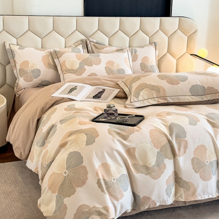 91家纺网 家纺一手货源 找家纺 雲归梦 2025新款纯棉加厚磨毛多规格磨毛四件套 乌木茶香米