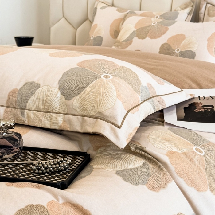 91家纺网 家纺一手货源 找家纺 雲归梦 2025新款纯棉加厚磨毛多规格磨毛四件套 乌木茶香米