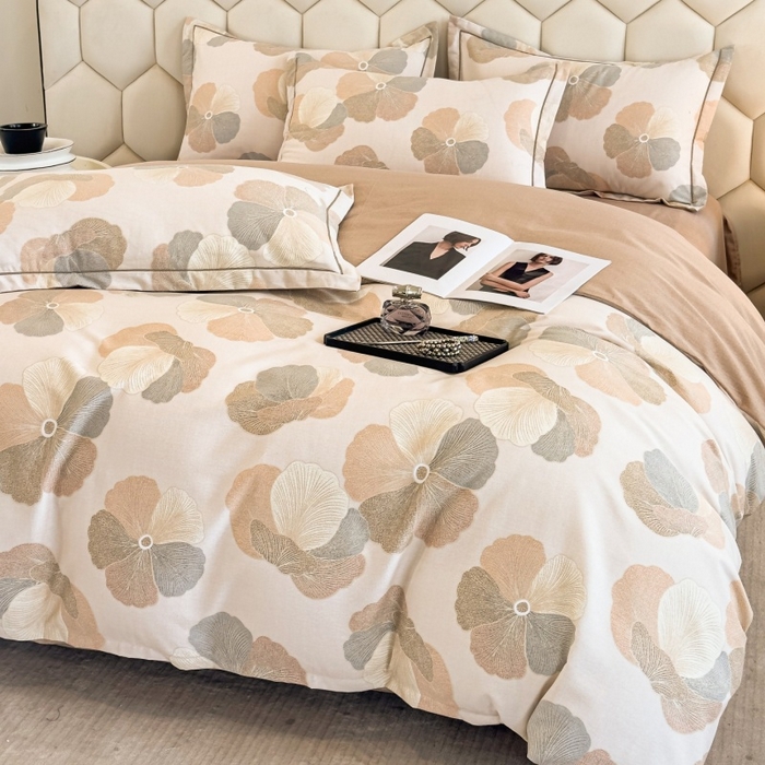 91家纺网 家纺一手货源 找家纺 雲归梦 2025新款纯棉加厚磨毛多规格磨毛四件套 乌木茶香米