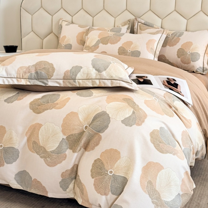 91家纺网 家纺一手货源 找家纺 雲归梦 2025新款纯棉加厚磨毛多规格磨毛四件套 乌木茶香米