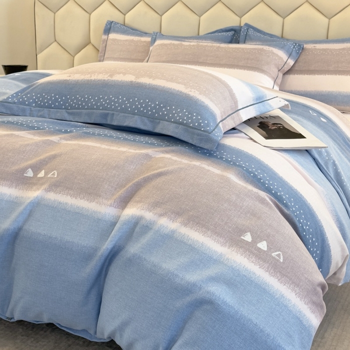 91家纺网 家纺一手货源 找家纺 雲归梦 2025新款纯棉加厚磨毛多规格磨毛四件套 星空蓝