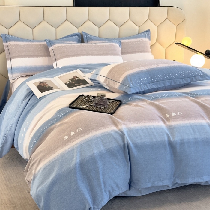 91家纺网 家纺一手货源 找家纺 雲归梦 2025新款纯棉加厚磨毛多规格磨毛四件套 星空蓝