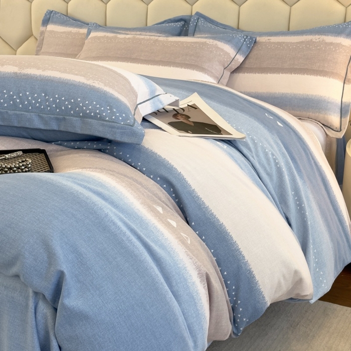 91家纺网 家纺一手货源 找家纺 雲归梦 2025新款纯棉加厚磨毛多规格磨毛四件套 星空蓝