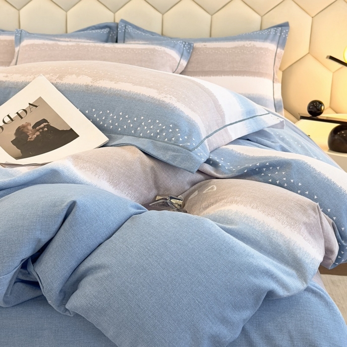 91家纺网 家纺一手货源 找家纺 雲归梦 2025新款纯棉加厚磨毛多规格磨毛四件套 星空蓝