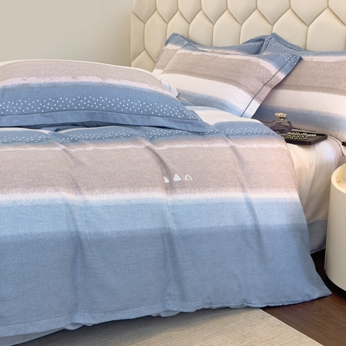 91家纺网 家纺一手货源 找家纺 雲归梦 2025新款纯棉加厚磨毛多规格磨毛四件套 星空蓝