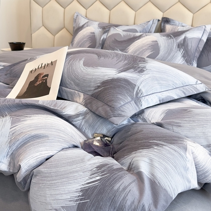 91家纺网 家纺一手货源 找家纺 雲归梦 2025新款纯棉加厚磨毛多规格磨毛四件套 旋风蓝