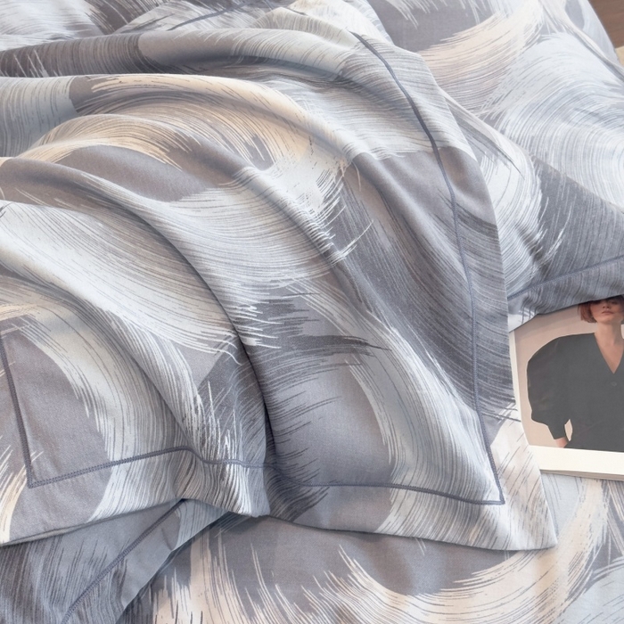 91家纺网 家纺一手货源 找家纺 雲归梦 2025新款纯棉加厚磨毛多规格磨毛四件套 旋风蓝